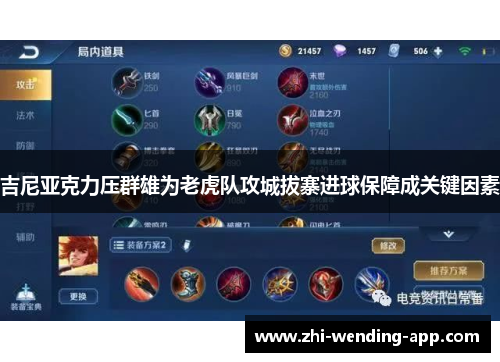 吉尼亚克力压群雄为老虎队攻城拔寨进球保障成关键因素